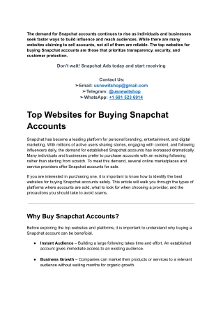 _3.7 Top Websites for Buying Snapchat Accounts