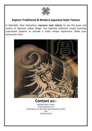 Explore Traditional & Modern Japanese Style Tattoos