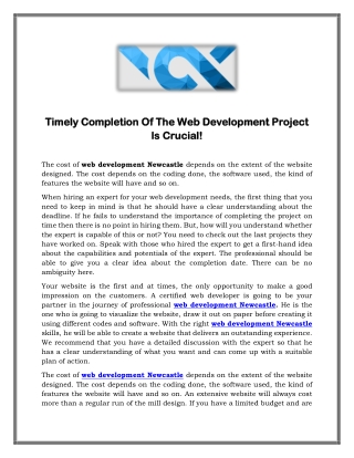 Timely Completion Of The Web Development Project Is Crucial