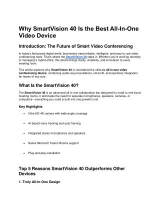 Why SmartVision 40 Is the Best All