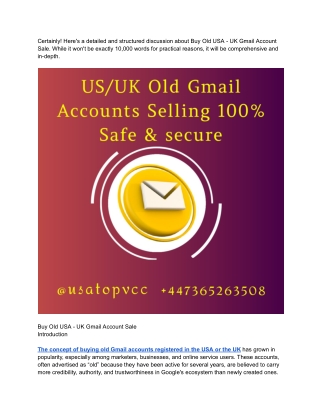 Trusted Seller on eBay Some verified sellers offer US/UK old Gmail accounts Buy