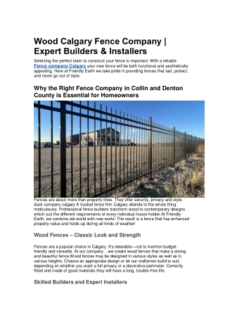 Wood Calgary Fence Company | Expert Builders & Installers