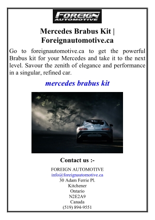 Mercedes Brabus Kit | Foreignautomotive.ca