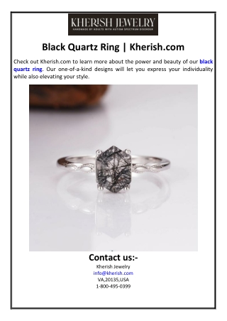Black Quartz Ring | Kherish.com