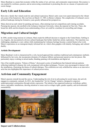 Maria Bojekian A Comprehensive Biography