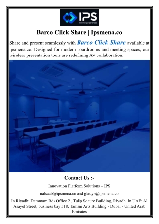 Barco Click Share  Ipsmena.co