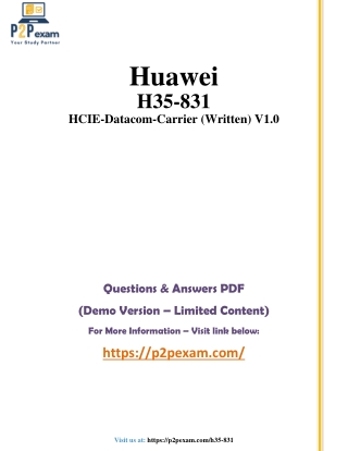 Huawei H35-831 PDF Dumps – Latest Exam Questions & Answers
