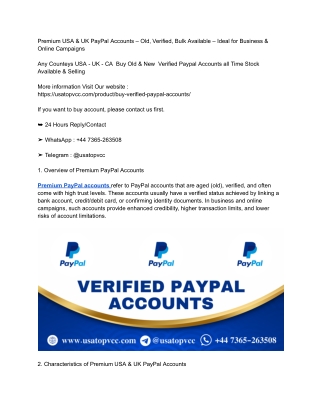 Best Verified PayPal Accounts for Business Growth Meta: Buy verified PayPal