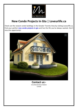 New Condo Projects In Gta | Loveurlife.ca