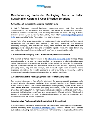 Revolutionizing Industrial Packaging Rental in India_ Sustainable, Custom & Cost-Effective Solutions