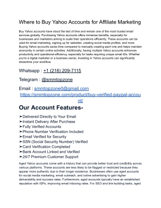 Where to Buy Yahoo Accounts for Affiliate Marketing