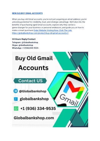 NEW AND NEW.OLD.BUY GMAIL ACCOUNTS