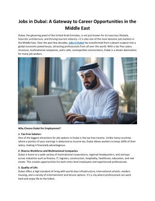 Jobs in Dubai – Your Complete Guide to Career Opportunities in the UAE