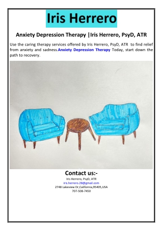Anxiety Depression Therapy |Iris Herrero, PsyD, ATR
