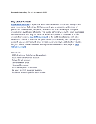 Best websites to Buy GitHub Accounts in 2025