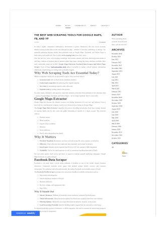 The Best Web Scraping Tools for Google Maps, FB, and YP