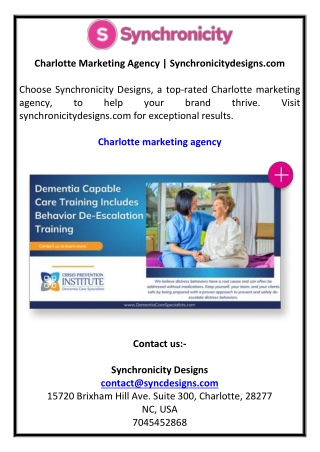 Charlotte Marketing Agency  Synchronicitydesigns.com