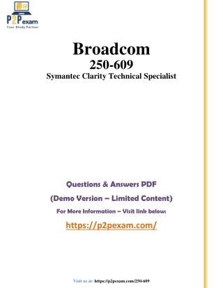 Symantec 250-609 Exam PDF | Questions and Answers