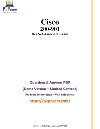 Cisco Certified DevNet Associate (200-901) | Practice Questions & Answers PDF
