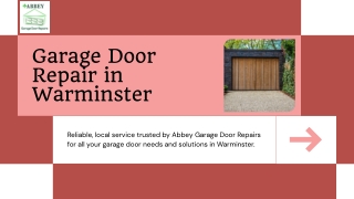 Expert Garage Door Repair in Warminster – Abbey Garage Door Repairs