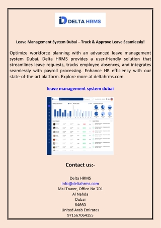 Leave Management System Dubai Track & Approve Leave Seamlessly!