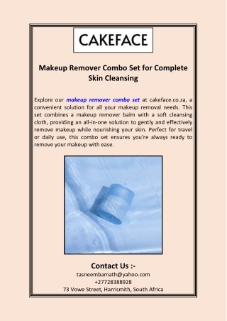 Makeup Remover Combo Set for Complete Skin Cleansing