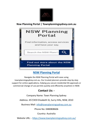 Nsw Planning Portal | Townplanningsydney.com.au