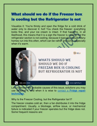 What should we do if the Freezer box is cooling but the Refrigerator is not