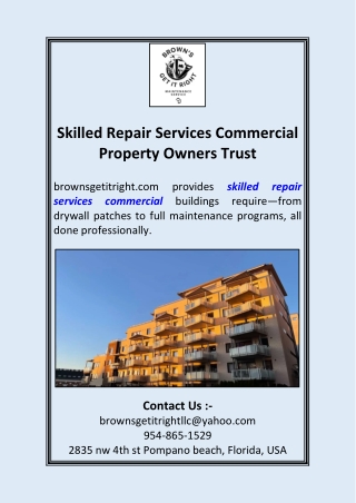 Skilled Repair Services Commercial Property Owners Trust