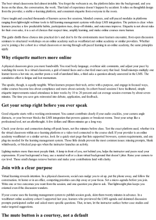 Virtual Classroom Etiquette: Do’s and Don’ts for Learners