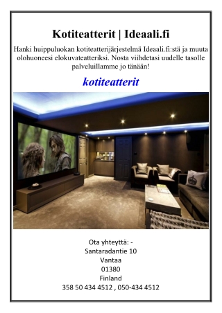 Kotiteatterit | Ideaali.fi