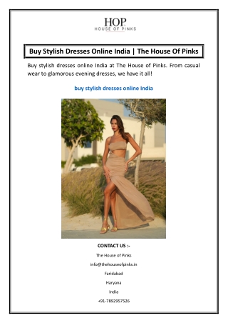 Buy Stylish Dresses Online India The House Of Pinks