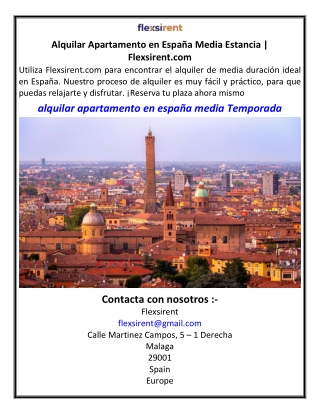 Alquilar Apartamento en España Media Estancia Flexsirent.com