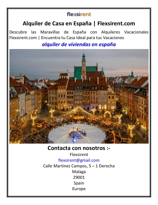 Alquiler de Casa en España Flexsirent.com