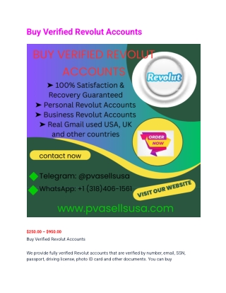 Buy Verified Revolut Accounts
