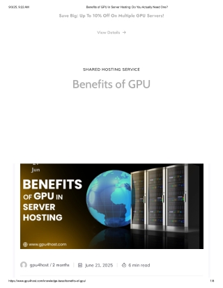 Benefits of GPU in Server Hosting_ Do You Actually Need One_
