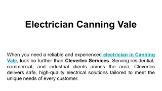 Electrician Canning Vale