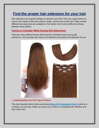 Find the proper hair extension for your hair