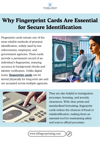 Why Fingerprint Cards Are Essential for Secure Identification