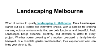 Landscaping Melbourne