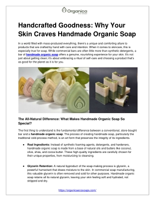 Handcrafted Goodness_ Why Your Skin Craves Handmade Organic Soap