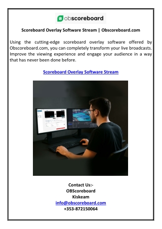 Scoreboard Overlay Software Stream | Obscoreboard.com