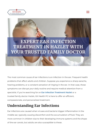 Expert Ear Infection Treatment in Hazlet with Your Trusted Family Doctor