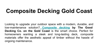 Composite Decking Gold Coast