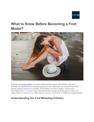 What to Know Before Becoming a Foot Model_