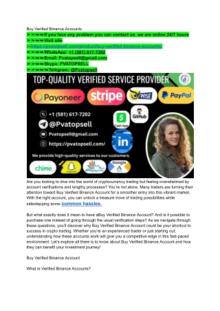 How To Buy Verified Binance Account A Step By ...
