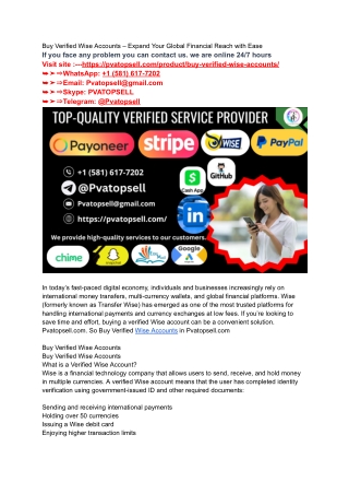 How To Buy Verified Transferwise (wise) Accounts In 2025