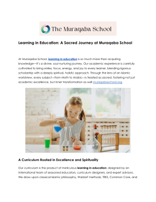 Nurturing Excellence: Fostering Learning in Education at Muraqaba