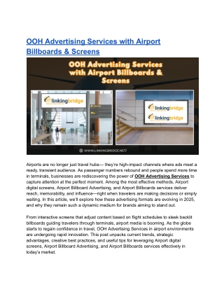 OOH Advertising Services with Airport Billboards & Screens