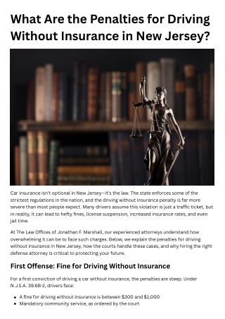 Understanding the Penalties for Driving Without Insurance in New Jersey